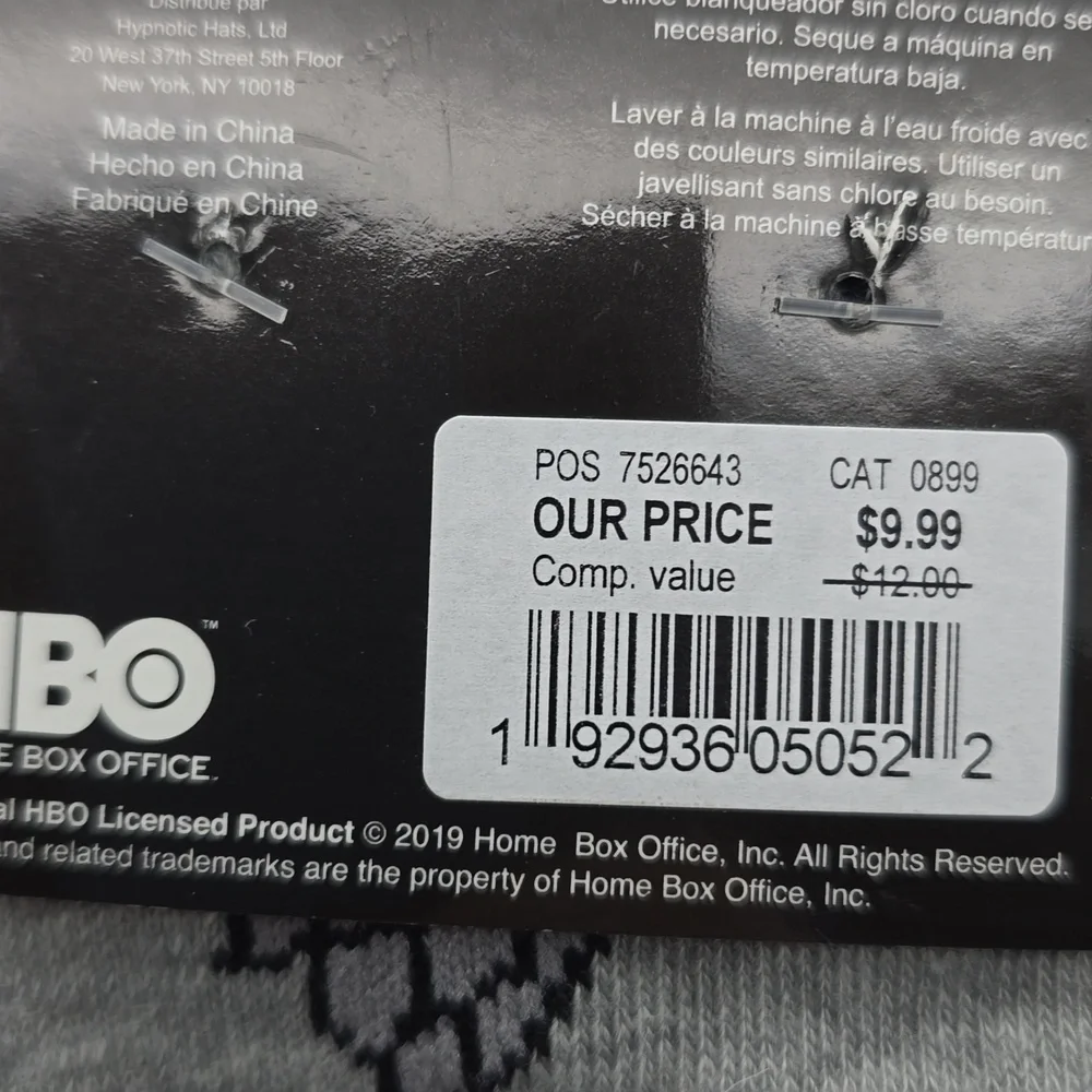 Game of Thrones NWT Crew Sock Bundle 6 pair Size 6-12 Gray Black Yellow Red